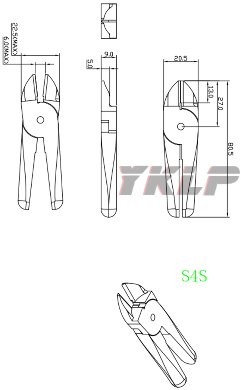 ZS4/S4/S4.1/SD4.1/S4s Air Scissors Shears Cutter Head Nipper Pneumatic Crimping Pliers Tool Part for Terminal MS-10 Body 1Pc