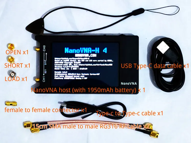 

NanoVNA-H4 H 4inch LCD/VNA Vector Network Analyzer +1950mAh battery Original Hugen Touchscreen HF VHF UHF Antenna Analyzer + Box