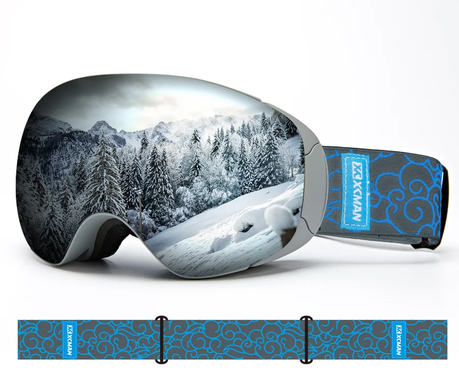 Xcman otgスキースノーボード雪ゴーグル磁石デュアル層レンズ防曇uv