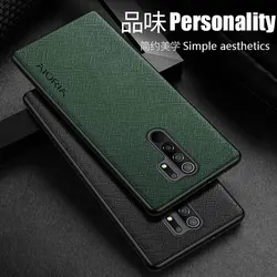 Luxury leather phone case for Xiaomi Redmi 9 9A 9T 9C NFC funda with cross pattern