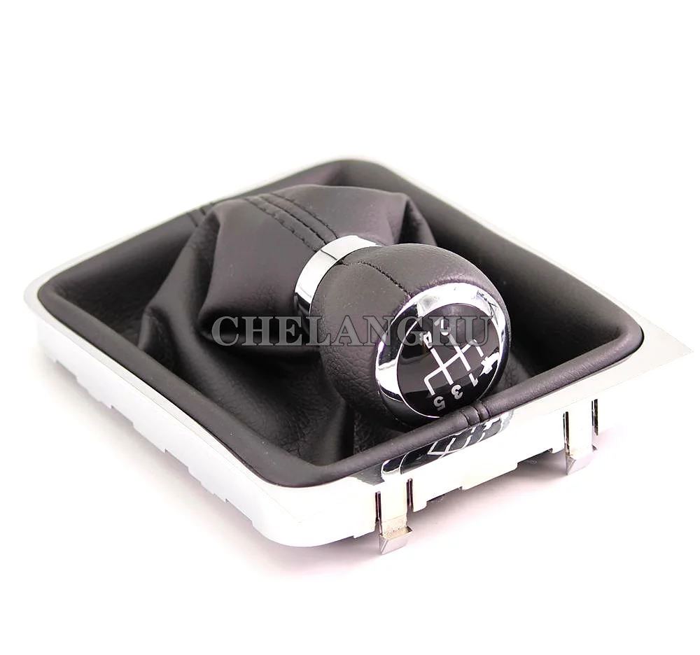 For VW Passat B6 3C R36 TDI TFSI TSI 2006 2007 2008 2009 2010 2011 Car-Styling 5 / 6 Speed Gear Stick Shift Knob PU Leather Boot