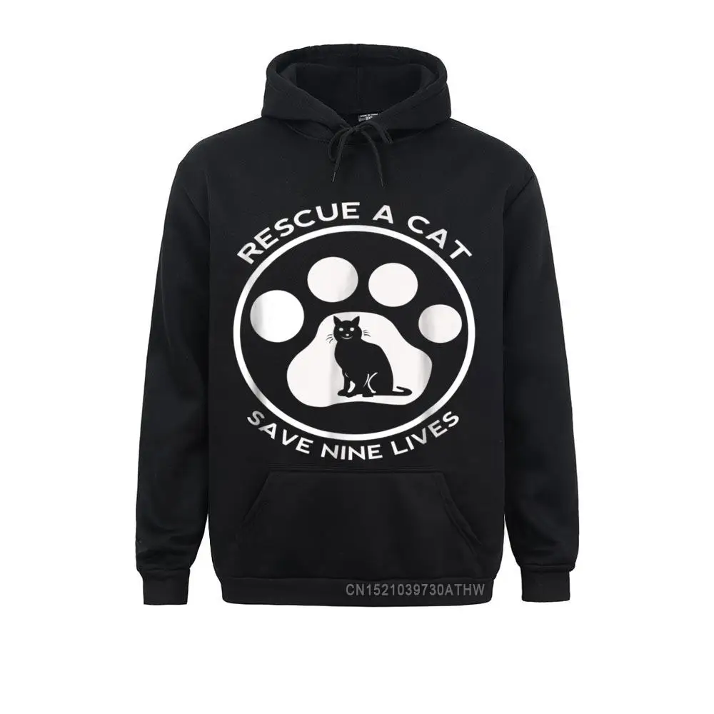 Wholesale Save Nine Lives Rescue A Cat Hooded Tops Great Gifts Cats Lover Men Sweatshirts Hoodies Long Sleeve Hoods