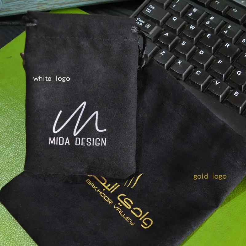 Schwarze Flanell Geschenkt üten 5x7cm 8x10cm 9x12cm 11x14cm Wimpern Nägel Make-up Wildleder Verpackung Staubs ack Schmuck Logo Beutel – Detail 12