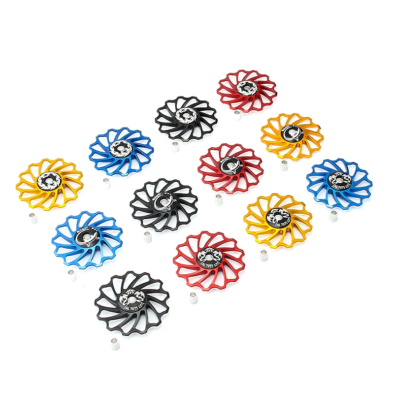 MUQZI Bike 11T 13T Ceramic Bearing Jockey Wheel Rear Derailleur Guide Roller MTB Road Bicycle 7075 Aluminum Alloy Pulley Idler