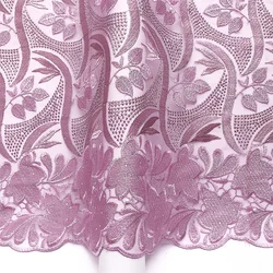 African Lace Fabric 5 Yards Lilac Mesh Net French Lace Fabric 2022 High Quality Swiss Cord Nigerian Lace Fabrics for Wedding