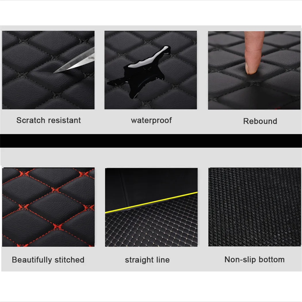 For RENAULT Clio 2013-2019 Car Trunk Mats Leather Cargo Liners Waterproof Trunk Protect Interior Accessories