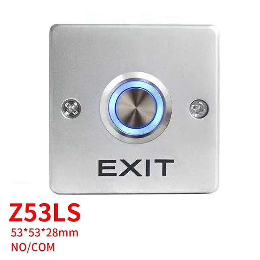 Zinc Alloy  Exit Button Switch NO/COM Door System Push Exit Release Button Switch For Access Control Backlight(optional)Button