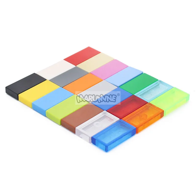 Marumine 200PCS 1x2 Fliesen Bausteine Groß Zubehör 3069 MOC Ziegel Boden Teile DIY Haus Stadt Straße basis Bord Platte – Detail 1
