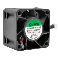 VF40281BX-D020-S9H 4cm 40mm fan 40x40x28mm 4028 DC12V 15.24W 1.27A 4pin high-power cooling fan for power supply