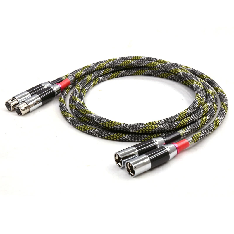 

XLR Cable QED Signature Microphone Cord 3 pin Silver Plated Balance Audio Cable With Carbon Fiber lockable XLR Connector Plug