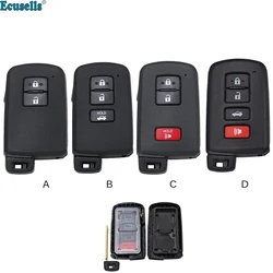 New 2/3/4 Buttons Replacement Smart Remote Key Shell Case Fob for Toyota Avalon Camry RAV4 2012-2015 with Insert Key