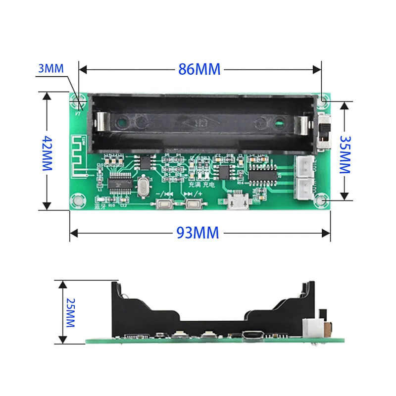 SOTAMIA PAM8403 Lithium Battery Bluetooth Power Amplifier Audio Board Stereo 3Wx2 Amplificador Sound Amplifier Speaker AMP