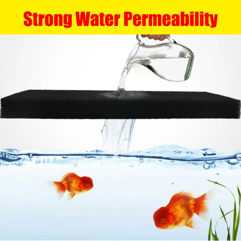 15/25/35/50PPI Aquarium Biochemical Cotton Filter Practical Fish Tank Accessories Pond Culture Foam Sponge Filter Black