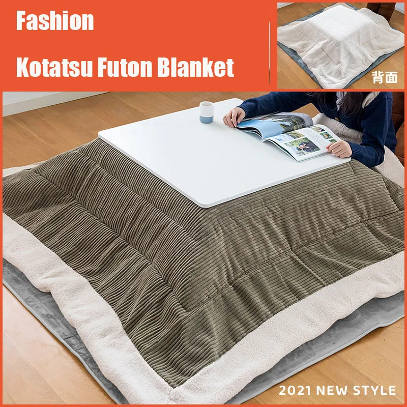 180x230cm Kotatsu Futon koc 1Pc Funto + 1Pc dywan miękka bawełniana kołdra japoński Kotatsu obrus kwadrat/prostokąt pocieszyciel