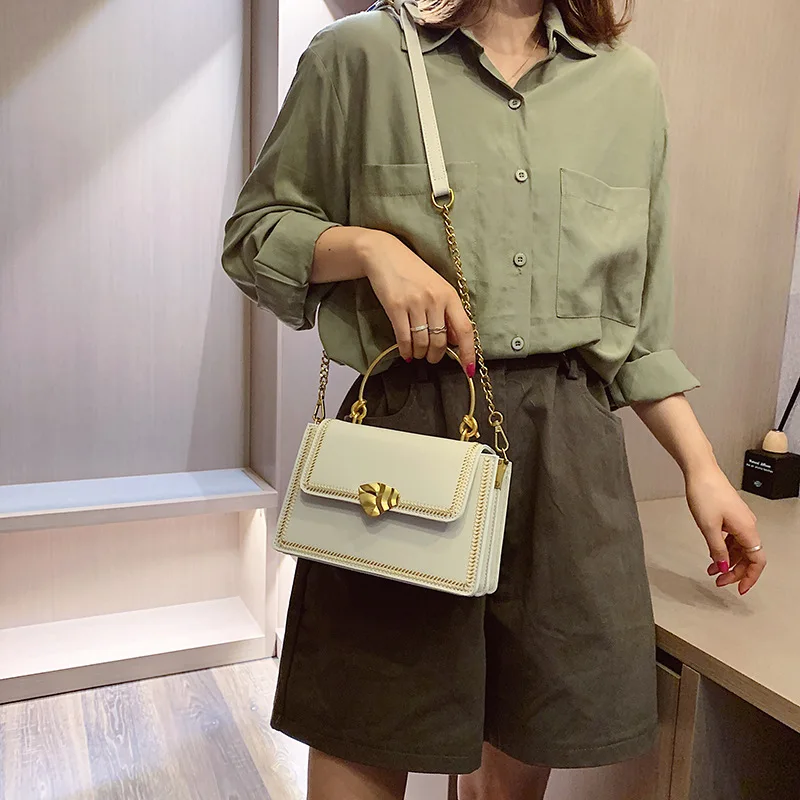 JIULIN New Type Metal Blade Lock piccola borsa quadrata Baituan Slant Bag Fashion Designer borsa a tracolla singola 2020 donna hangdbag