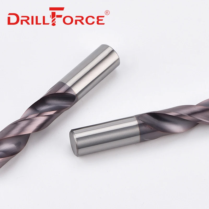 Drillforce 3PCS 2mm-9mmx80mm OAL HRC65 Solid Carbide Drill Bits Set, Spiral Flute Twist Drill Bit For Hard Alloy Stainless Tools