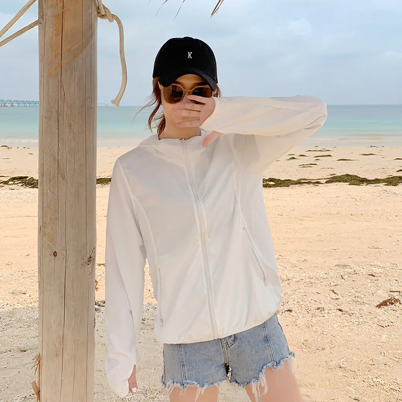 Hooded Thin Coat Women Jackets Harajuku Jacket Streetwear Windbreaker Sunscreen Loose Ribbon Baseball Uniform Sunproof Summer