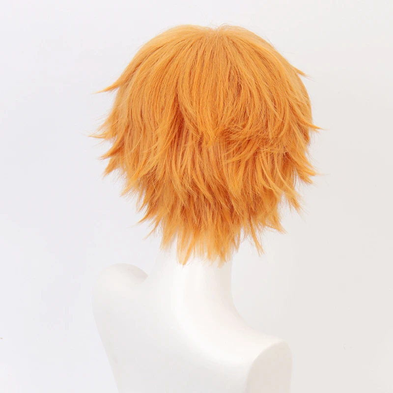 Jibaku Shounen Wc-bound Hanako-kun Minamoto Kou Giallo Breve Parrucca Cosplay del Costume Resistente Al Calore Capelli Sintetici Parrucche + Hairnet