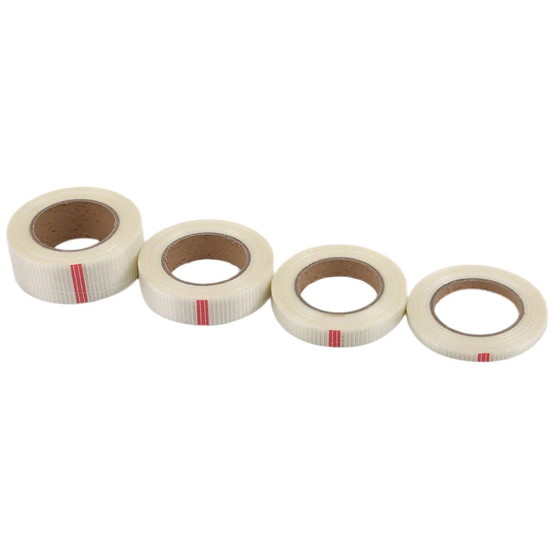 25M/Roll Strong Transparent Glass Fiber Grid Tape Strapping Packaging Mold Home Appliance Bundled Fixed Adhesive Tape