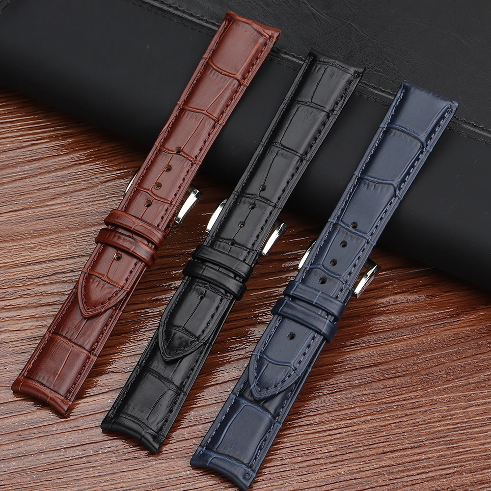 BRETA Suitable for patek philippe leather watch strap pp folding bow  Men's watchband Leather strap