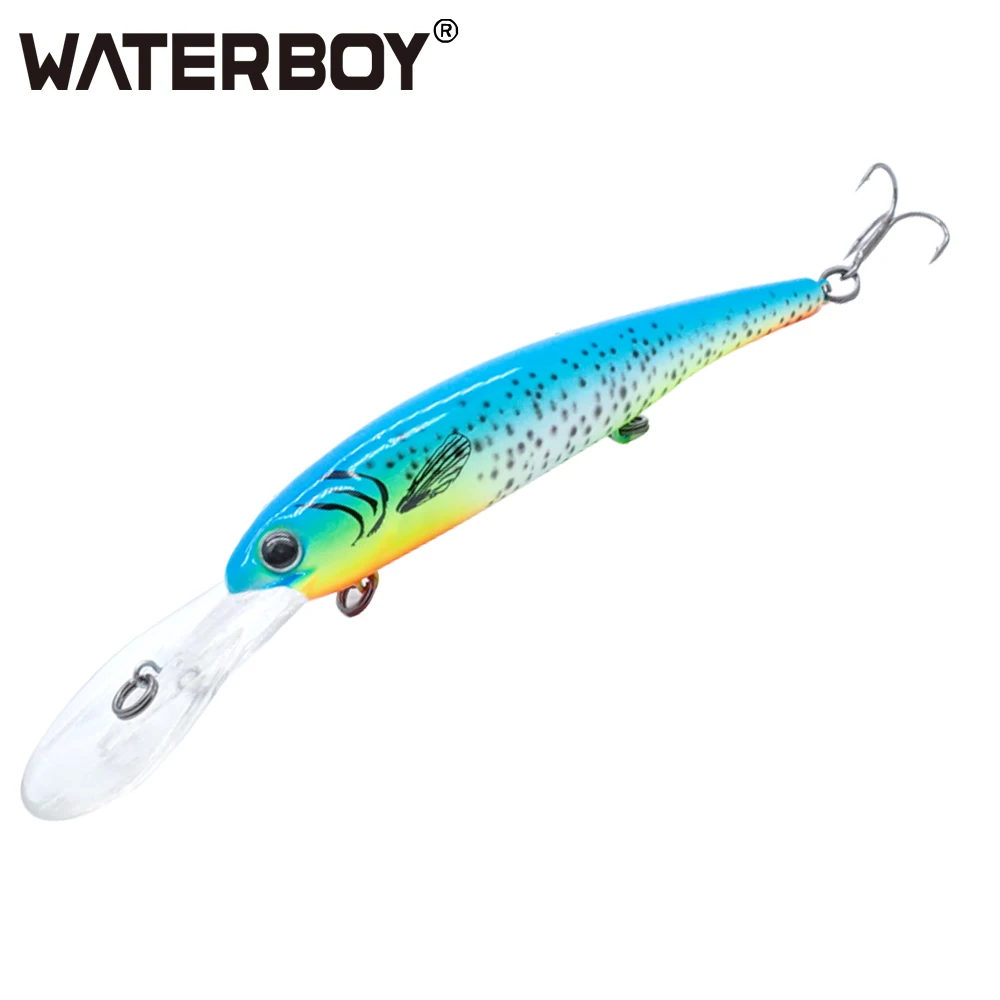 Băng Cướp Sâu Walleye Crankbaits 12Cm 20G Dài Môi Minnow Mồi Dụ Cá Wobbler Bơi Nhân Tạo Pesca Cứng Mồi Câu Cá