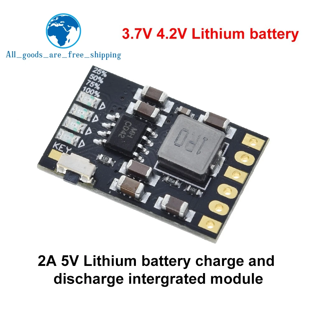 TZT DC 5V 2.1A Mobile Power Diy Board 4.2V Charge/Discharge(boost)/battery protection/indicator module 3.7V lithium 18650