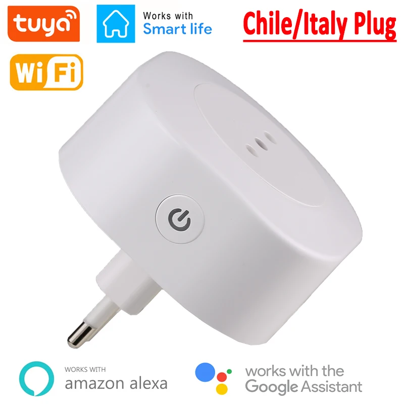 Wifi Smart Plug 16A Italy Chile Socket Power With Timer USB Charger Tuya SmartLife APP Voice Control Works For Google Home Alexa