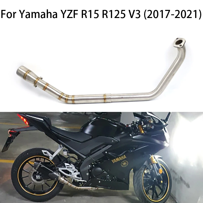 

For 2017-2021 Yamaha YZF R15 R125 YZF-R15 MT-15 Motorcycle Exhaust Front Pipe Muffler Middle Link Connect Pipe Stainless Steel