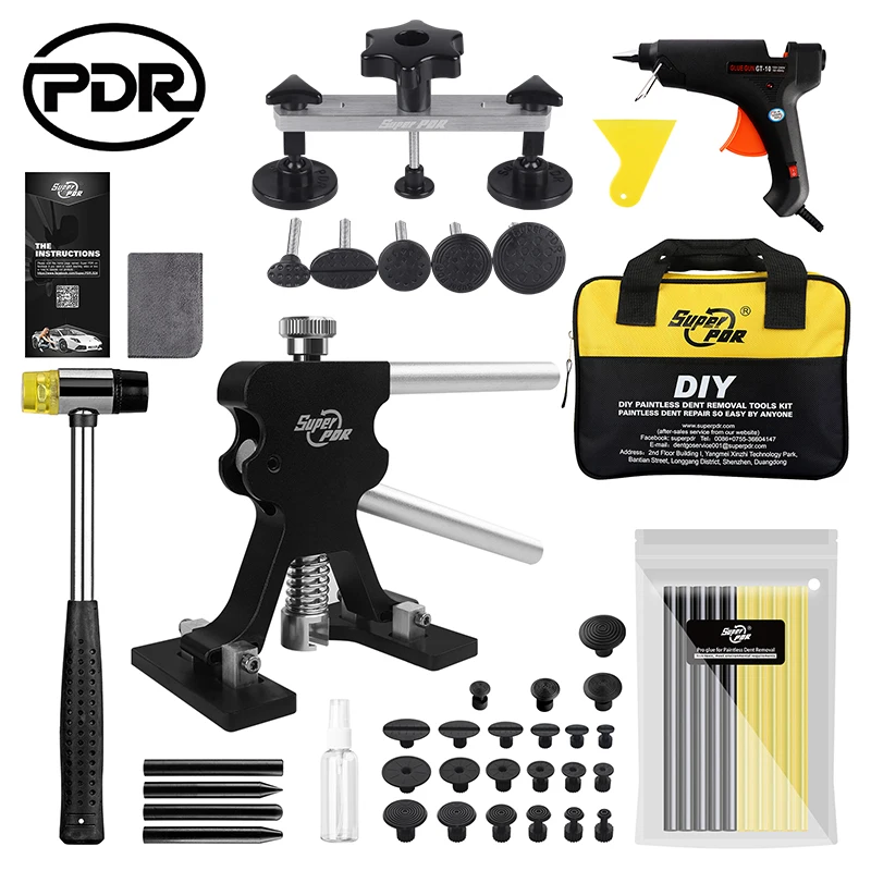 

PDR Tool Dent Repair Kit Black Glue Gun Pulling Bridge Dent Removal Puller Paintless Repairs Set For Car Body Hand Tools Repairs