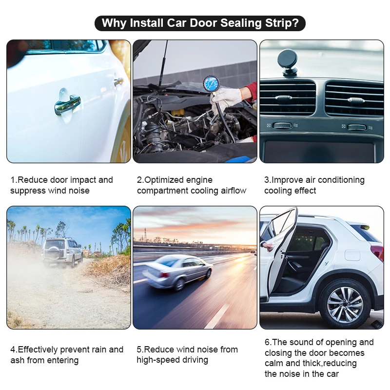 Car Door Seal Strip Trim Rubber Edge Trim Car Weather Striping Automotive Weather Stripping Edge Guard for Cars Trucks