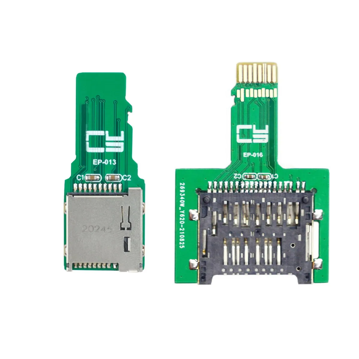 Cablecc 2pcs TF Micro SD Male Extender to SD Card Female Extension Adapter PCBA SD/SDHC/SDXC UHS-III UHS-3 UHS-2