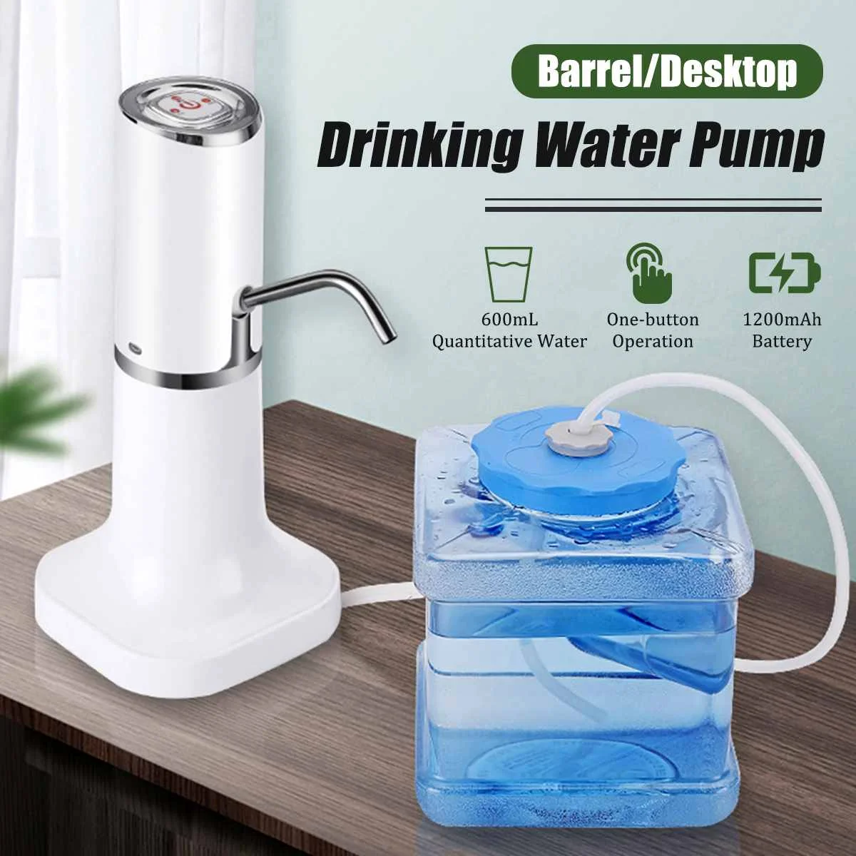 

WINSOME Household Automatic Water Dispenser Water Pump USB Charging Smart Drinking Bottle Pump Manual Press Water Dispenser