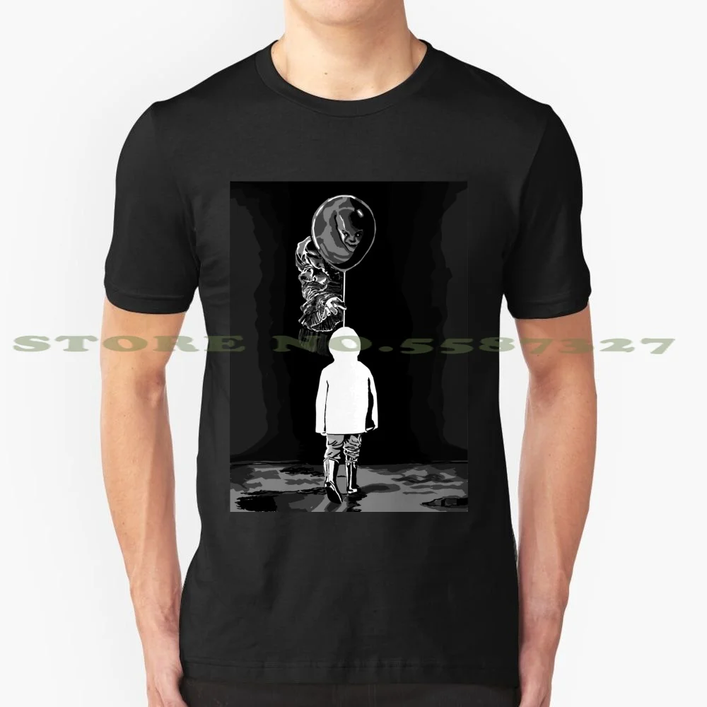 Terrifying Clown 100% Cotton T-Shirt Movie Pelicula Dibujo Cover Blackandwhite Film Arte Cine Blancoynegro