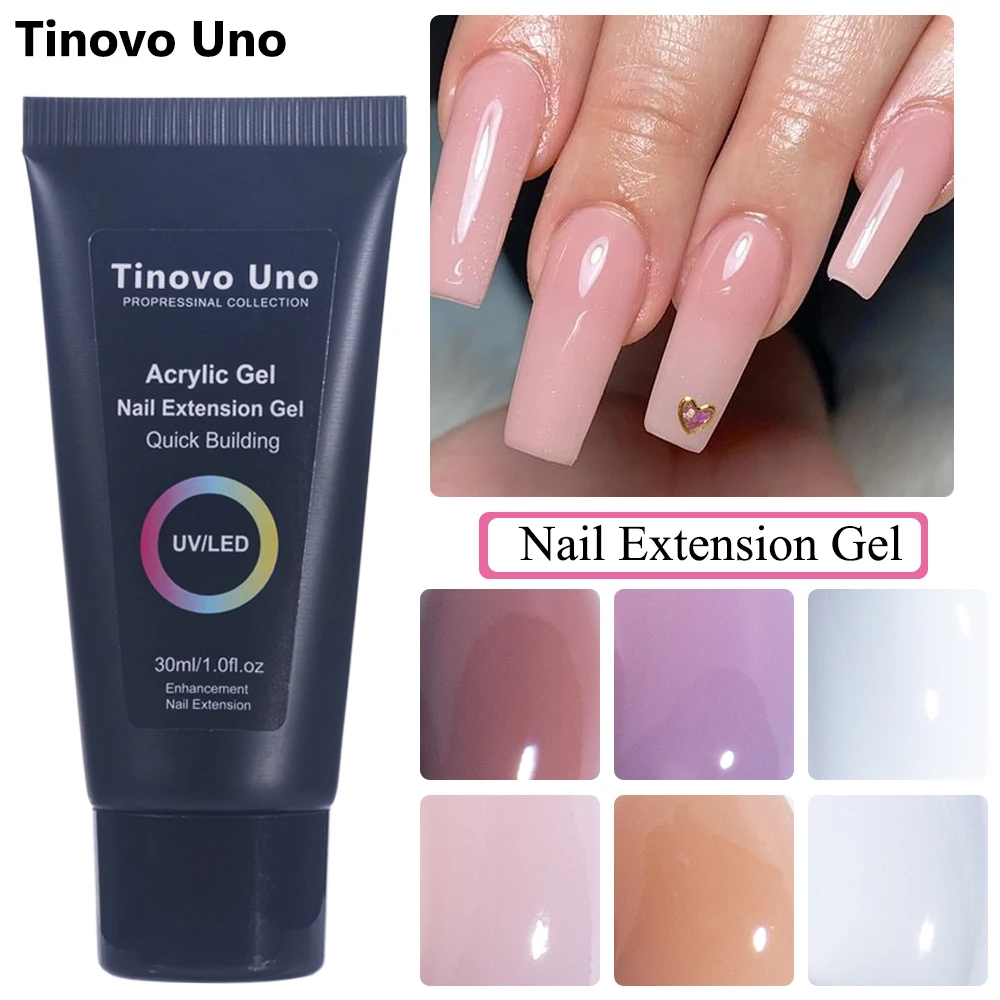 

Tinovo Uno Clear White Poly Nail Gel Polish 30ML UV/LED Builder Acrylic Hard Gel for Extension Acrygel French Manicure Nails Art