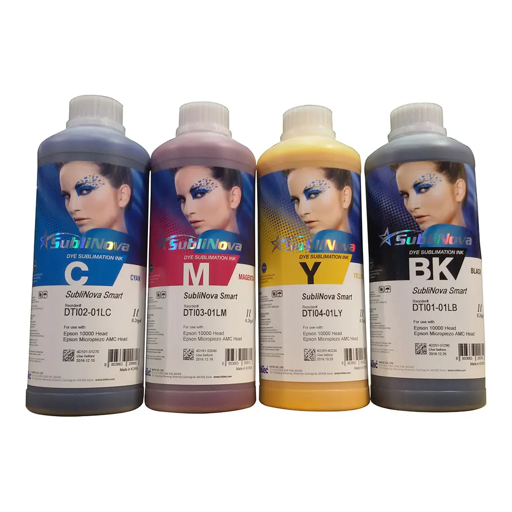 4L CMYK Inktec SubliNova Smart Inkjet Dye Sublimation Ink (DTI) 4 Bottles per Set