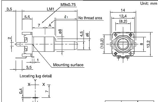 Japan Alps Ec12e1220813 Encoder 12 Pemosisian Number Pulse Thread Pengukuran 15Mm