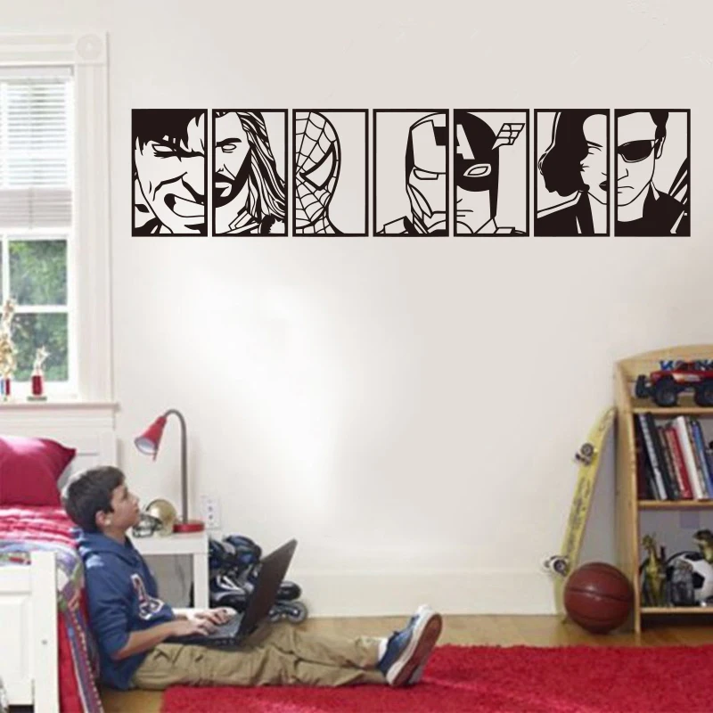 Vinyl wall stickers for planet faces, anime character stickers, detachable murals for bedrooms and game rooms