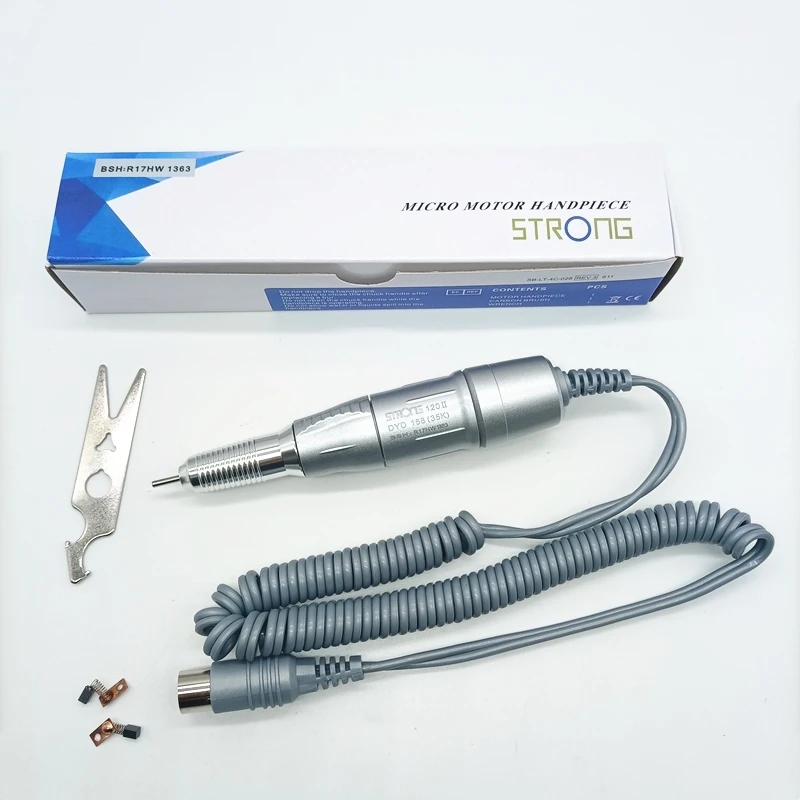 Micromotor elétrico para manicure, forte 210, 207b, 35k, caixa de controle, 35000rpm, conjunto de brocas, ferramenta para polimento de unhas