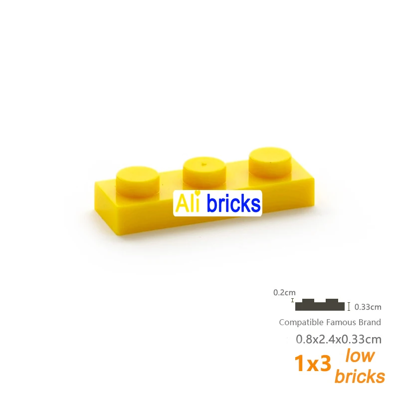 60pcs/lot DIY Blocks Building Bricks Thin 1X3 Educational Assemblage Construction Toys for Children Size Compatible With 3623