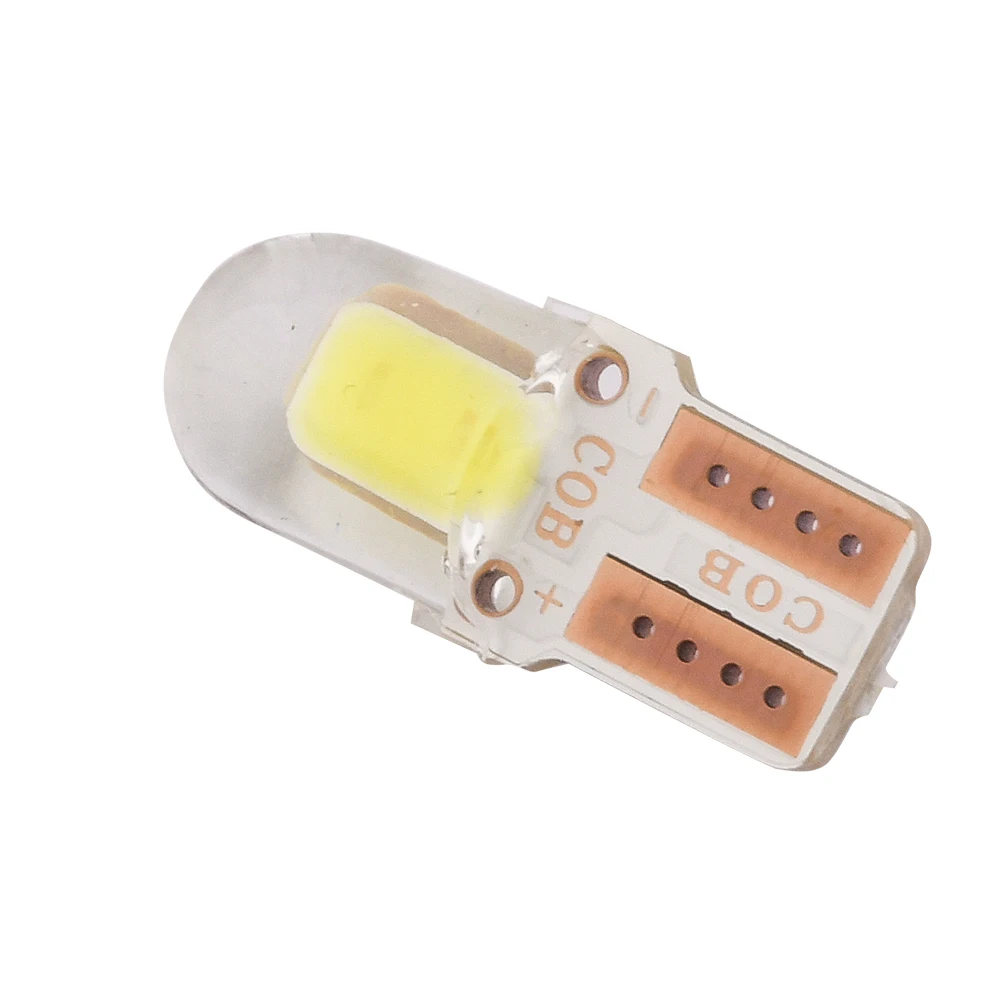 10PCS T10 Led Canbus W5W Led Dashboard Light Silicone Short Car LED Light Display Width Light Car Motorcycle Small Light White