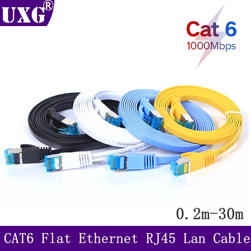 

Кабель Ethernet CAT 6, плоский, RJ45, для подключения компьютера, маршрутизатора, ноутбука