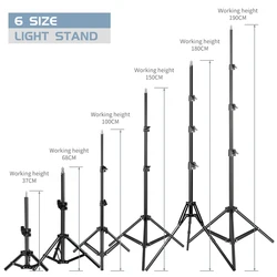 37/68/100/150/190cm Photography Studio Adjustable Light Stand Portable Tripod Stand With 1/4 Screw Head For Flash Photo Studio