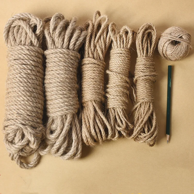 Binding Hemp Rope for DIY, Handmade Twine, Jute, Creative Weaving Wall, Wear-Resistant, Vase Decoration Cord, 5mm, 6mm, 8mm