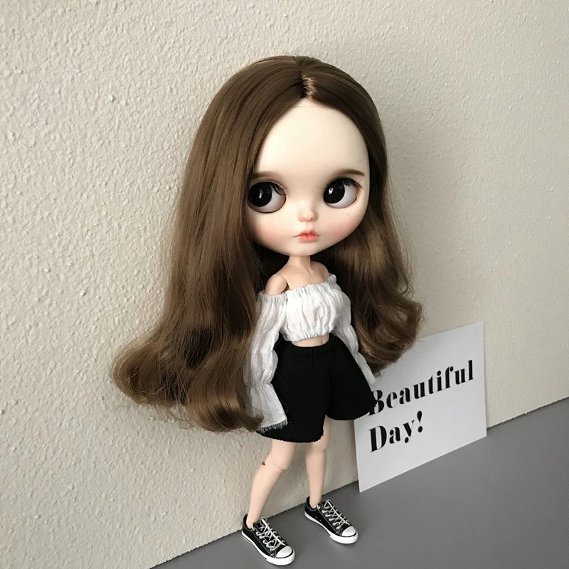 New Style Blythe Clothes Fashion Off Shoulder Top and pants for Blythe Doll ob24 ob26 ob27 Licca Pullip Doll