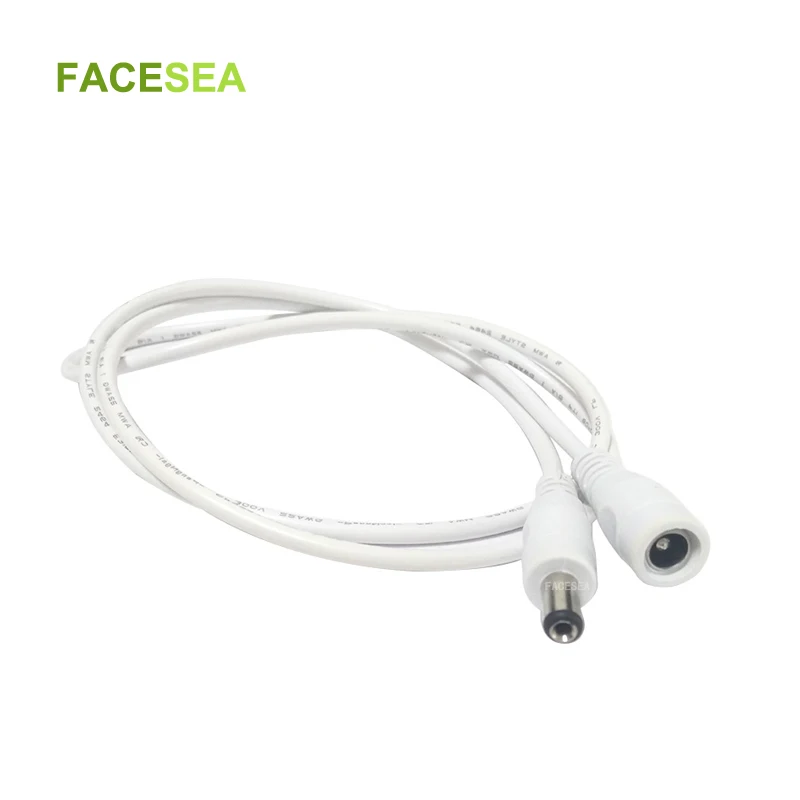 

100pcs 1m 12V DC Power Cord 5.5*2.1mm Male Female Power Adapter Extension Cable CCTV Camera Extend Wire white black