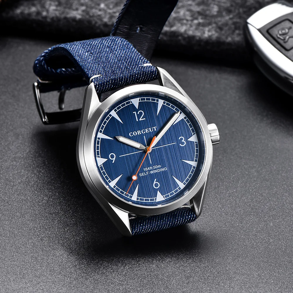 New arrival Fashion 41mm Corgeut Japan MIYOTA Sapphire Glass top brand luxury clock male leather Automatic Movement men\'s Watch