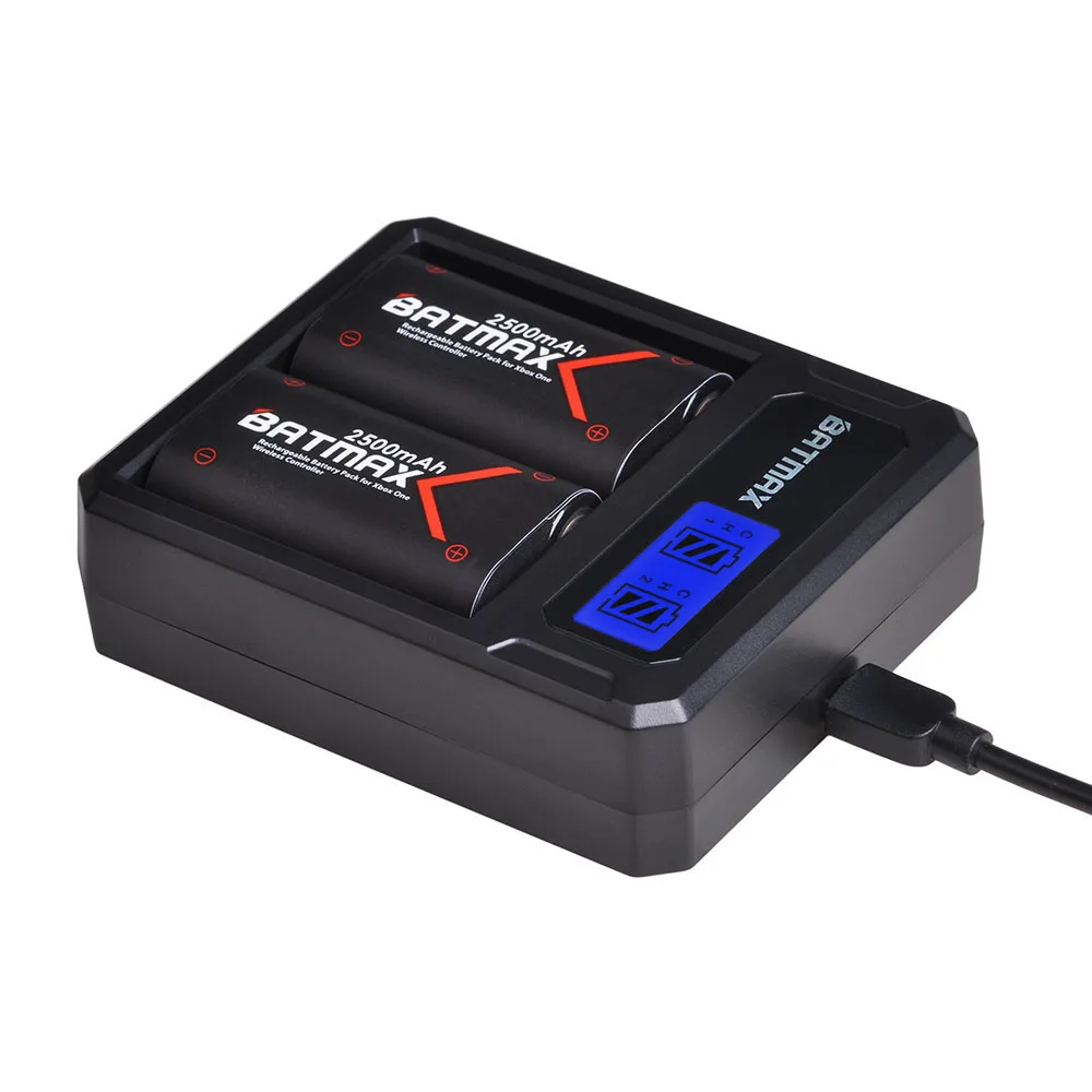 2X 2500mAh بطاريات ل Xbox One X/S Xbox سلسلة S/ Xbox سلسلة X تحكم Gamepads LCD USB المزدوج شاحن