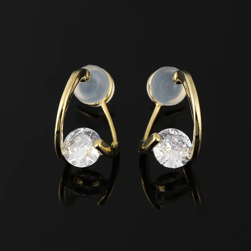 Simple Silicone Mosquito Coil Ear Clip Without Pierced Simple Zircon Earrings Cross Jewelry Female Gift Hot Sale