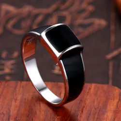 BOCAI New Real Solid Retro Smooth Asymmetrical Man Ring s925 Silver Jewelry fashionable simple ring