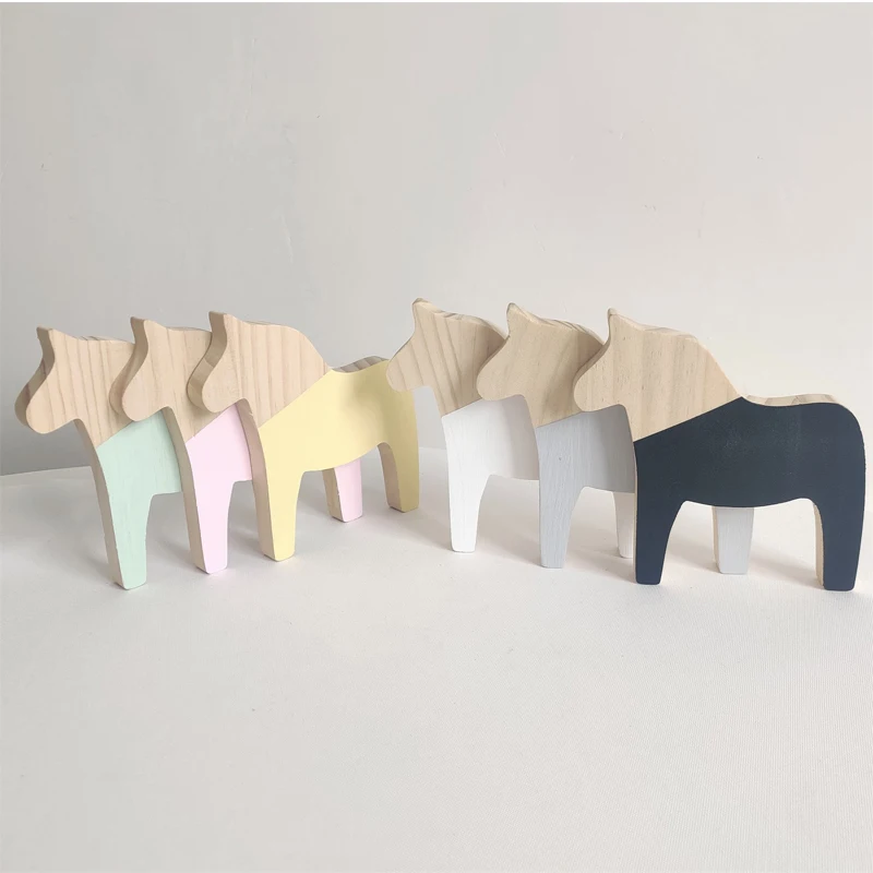 Nordic Wooden Horse Camera Toys Baby Kids Bedroom Decorative Ornament Living Room Desktop Home Decor Photo Props Dropshipping